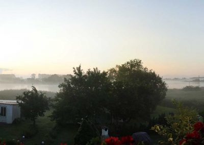 Nebel am Morgen vom Balkon